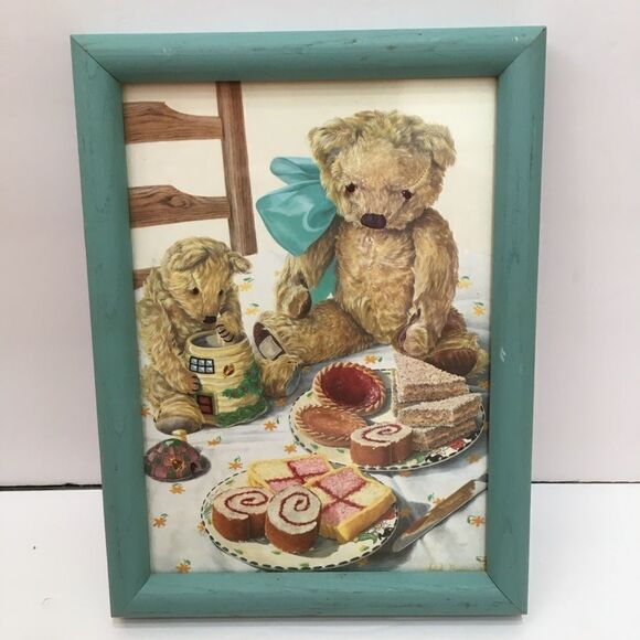FRAMED TEDDIES’ TEA PARTY - Picture 1 of 5